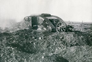WWI British Tank in action on the Western Front